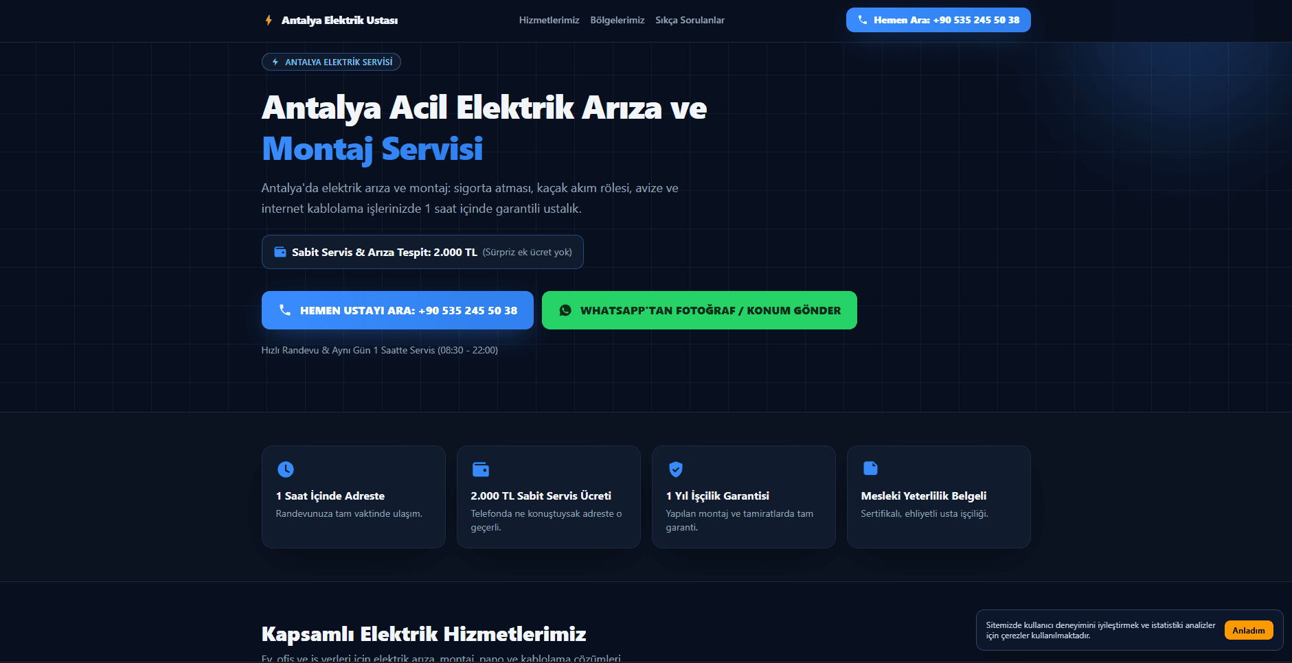 Antalya Acil Elektrik Arıza ve Montaj Servisi ekran görüntüsü